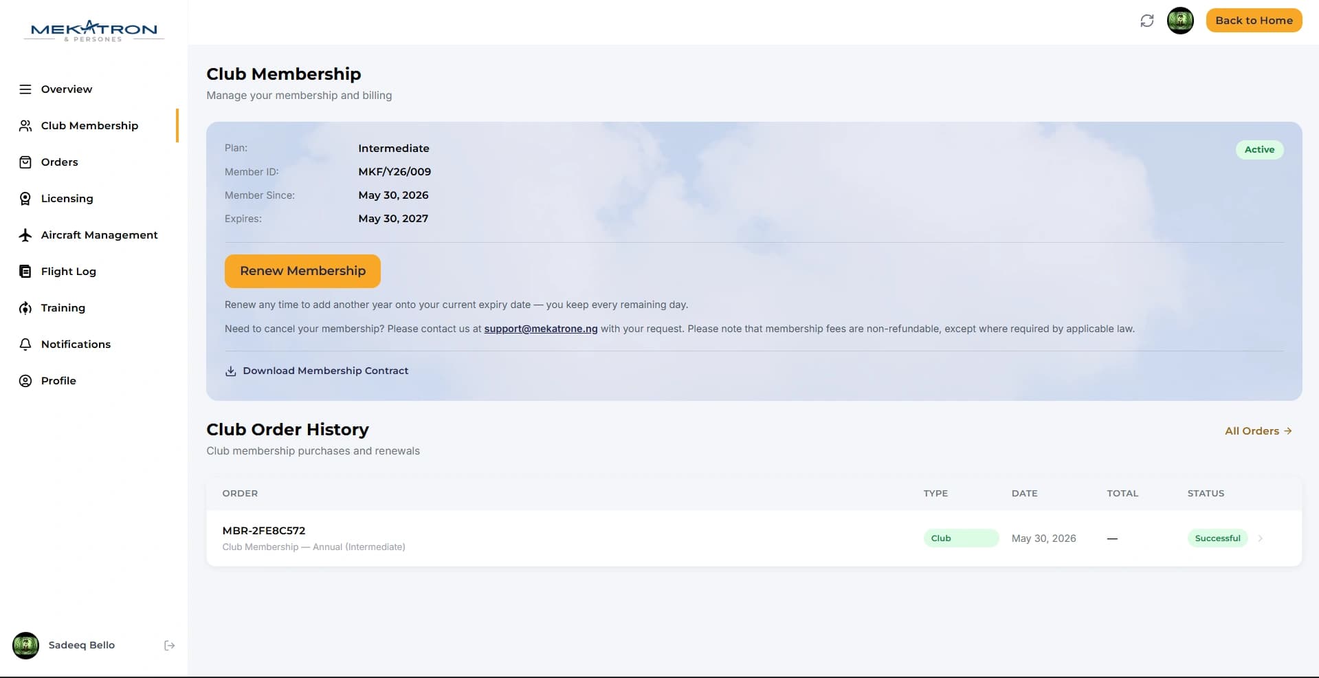 Club membership