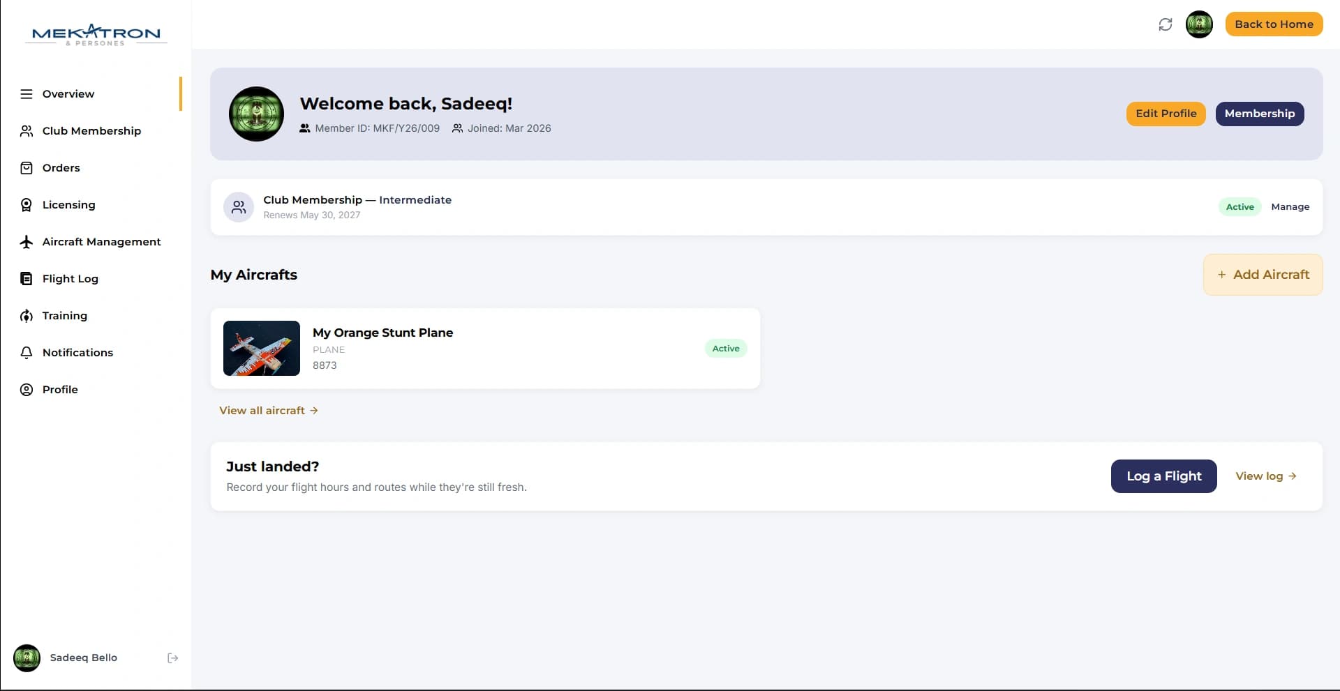 Member account